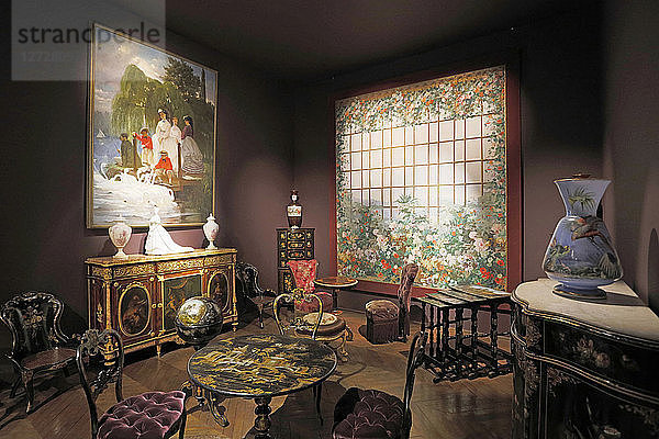 Paris  1. Bezirk. Museum für dekorative Künste. Galerie 19. Jahrhundert. Ein Wohnzimmer aus der Zeit des Second Empire.