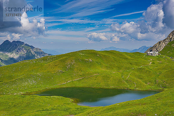 Germany  Bavaria  Allgaeu  Allgaeu Alps  Lake Rappensee  Rappensee hut