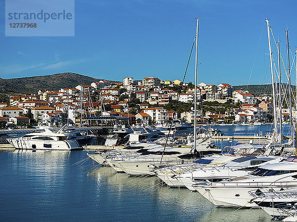 Croatia  Dalmatia  Adriatic Sea  Rogonizca  Yachts at marina