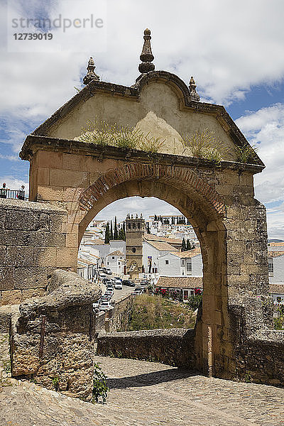 Spain  Andalusia  Ronda  city gate Felipe V Arch