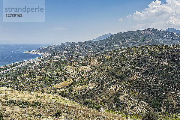 Greece  Peloponnese  Egira  Aigeira  landscape  coast