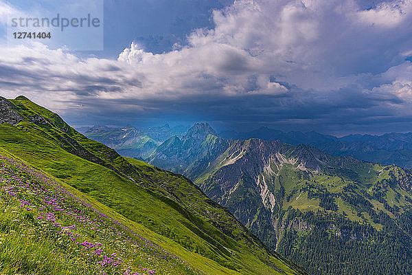 Germany  Bavaria  approaching thunderstorm at Laufbacher Eck