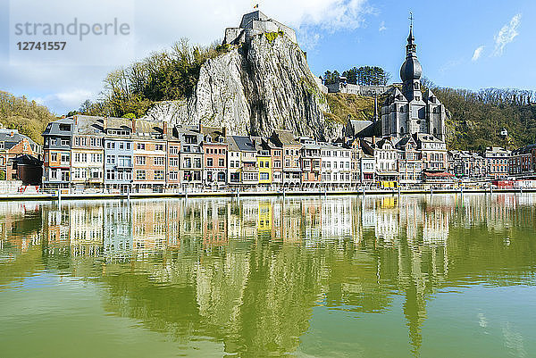 Belgium  Dinant  cityscape with Meuse river