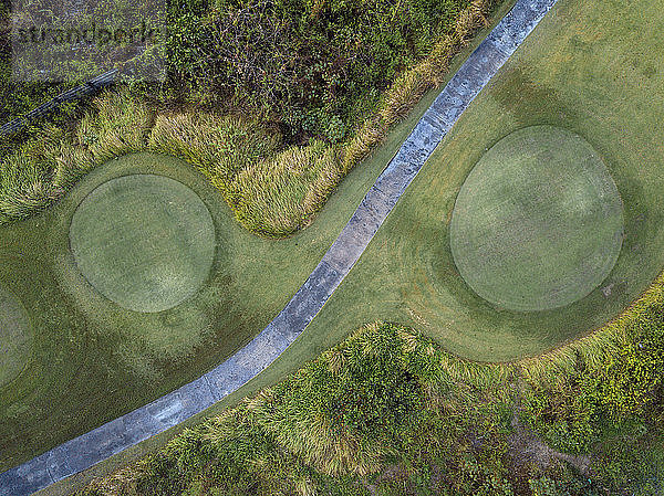 Indonesia  Bali  Aerial view of golf course