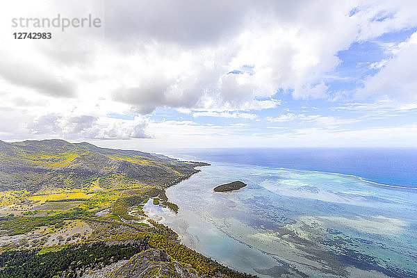 Mauritius  Aerial view of coast