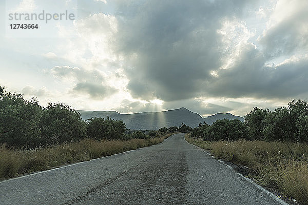 Greece  Crete  empty road