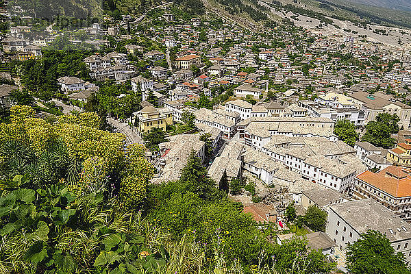 Albania  Gjirokaster  Old town with Qafa e Pazarit