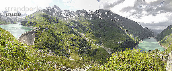 Austria  Salzburg State Zell am See District  Mooserboden with the lake Wasserfallboden