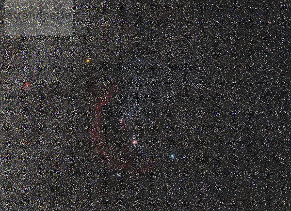 Astrophotography  constellation Orion with nebulae and different colours of the stars