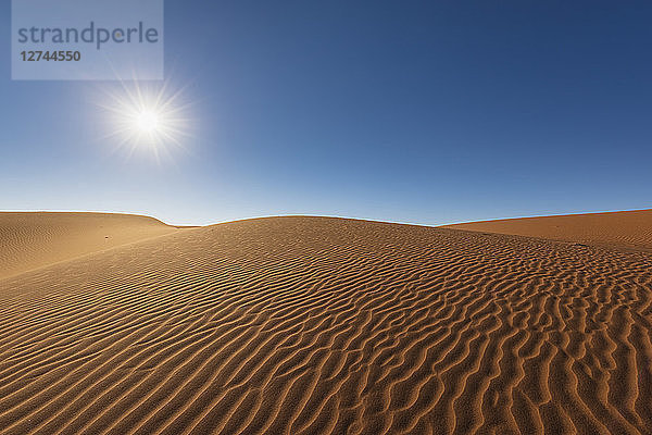 Africa  Namibia  Namib desert  Naukluft National Park  sand dunes against the sun