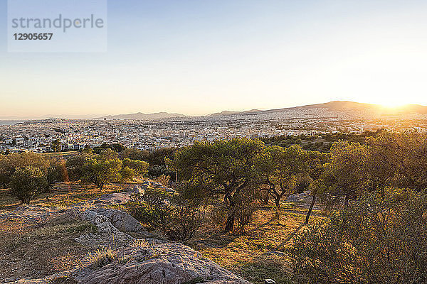 Greece  Athens  City view at sunset