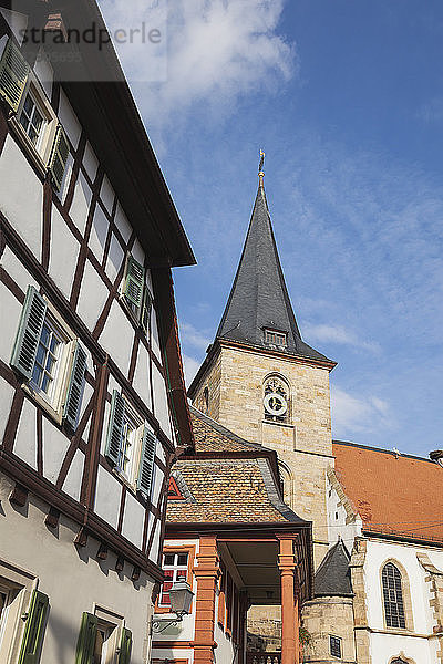 Germany  Rhineland-Palatinate  Freinsheim  Church and townhall  half-timbered house
