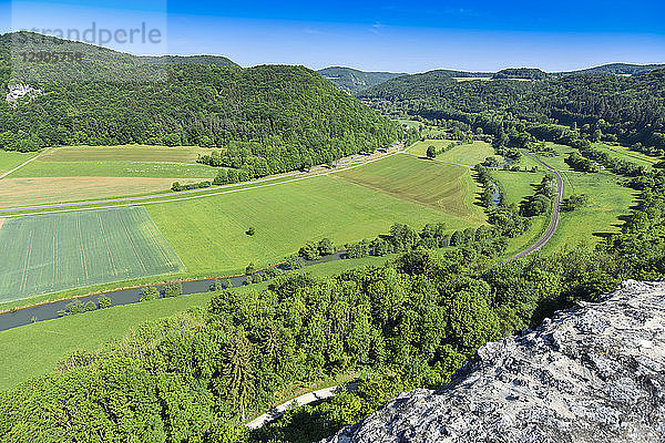 Germany  Franconian Switzerland  Burg Neideck  View from lookout  Rott river