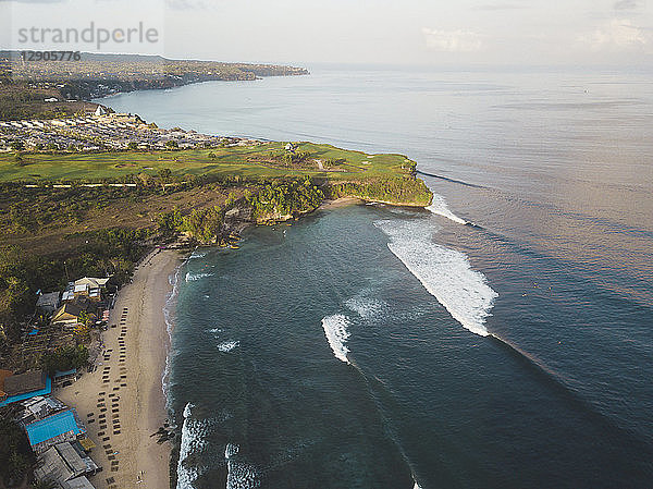 Indonesia  Bali  Aerial view of Balangan beach