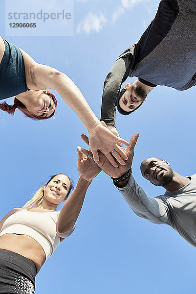 People holding hands together