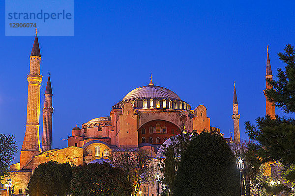 Turkey  Istanbul  Hagia Sofia Mosque at blue hour