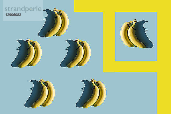 3D Rendering  bananas with fake eyelashes and a couple backwards composition