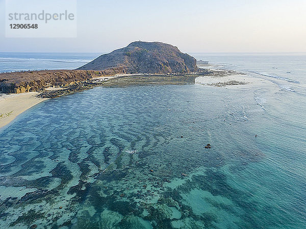 Indonesia  Lombok  Aerial view of beach