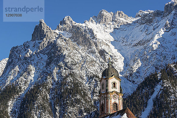 Germany  Bavarian Alps  Bavaria  Upper Bavaria  Werdenfelser Land  Karwendel Mountains  Mittenwald  Church of Saint Peter and Paul