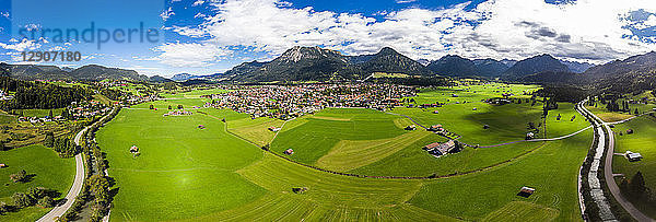 Germany  Bavaria  Swabia  Aerial view of Oberstdorf