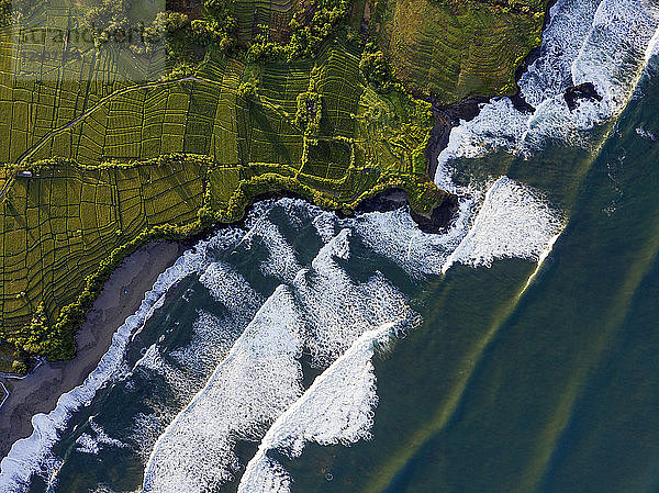 Indonesia  Bali  Kedungu  Aerial view of Kedungu Beach