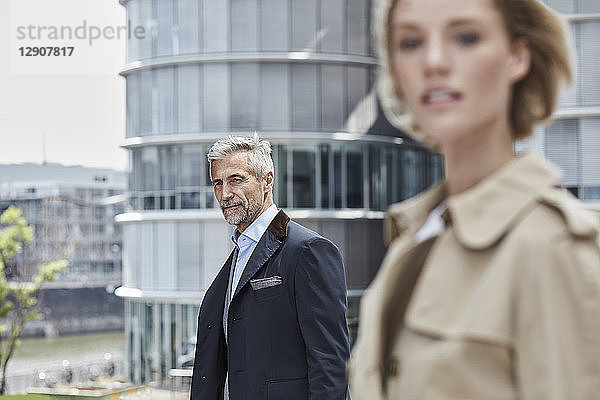 Germany  Duesseldorf  portrait of mature businessman outdoors