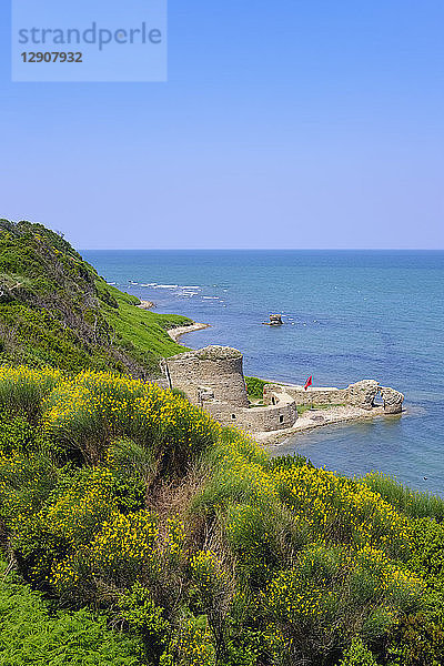 Albania  Adriatic Sea  Cape of Rodon  fortress of Skanderbeg