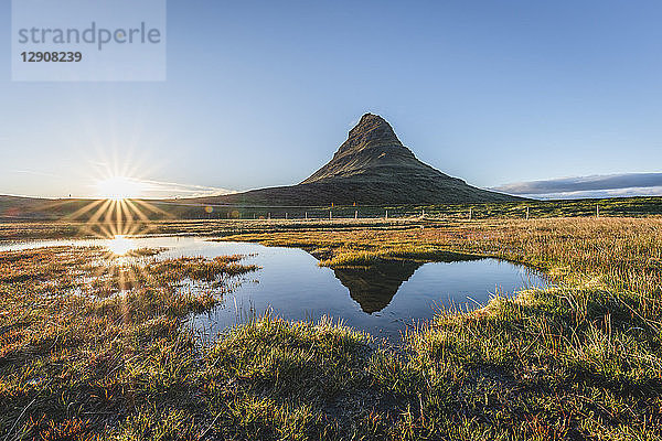 Iceland  Snaefellsnes  Kirkjufell at sunset