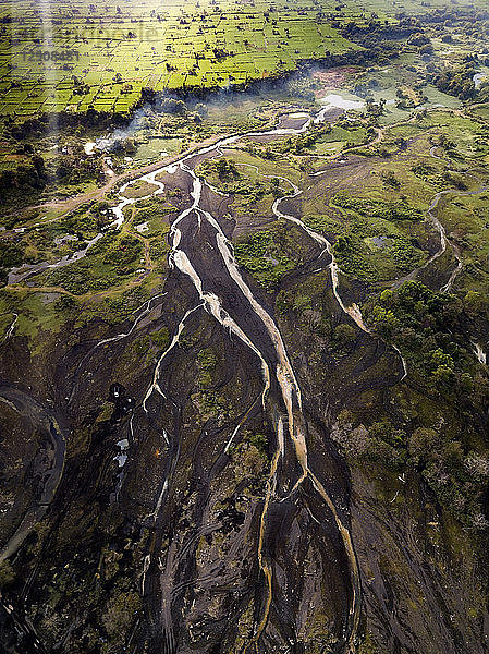 Indonesia  Bali  Aerial view of river