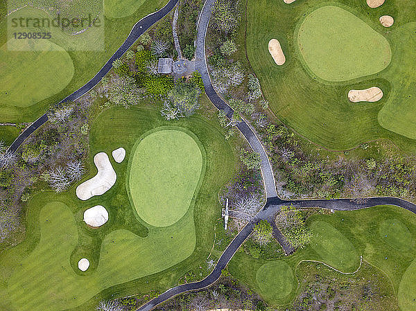 Indonesia  Bali  Aerial view of golf course
