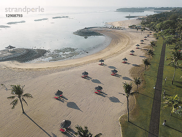 Indonesia  Bali  Aerial view of Nusa Dua beach in the morning