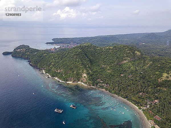 Indonesia  Bali  Aerial view of beach
