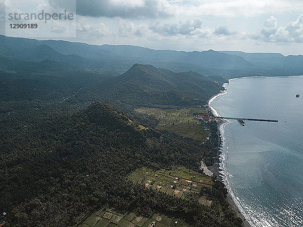 Indonesia  Bali  Aerial view of coast