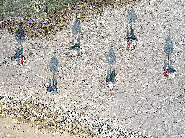 Indonesia  Bali  Aerial view of Nusa Dua beach in the morning