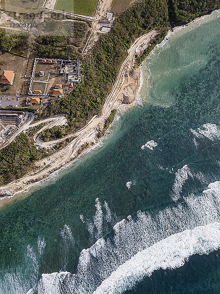 Indonesia  Bali  Aerial view of Temple complex at Payung beach