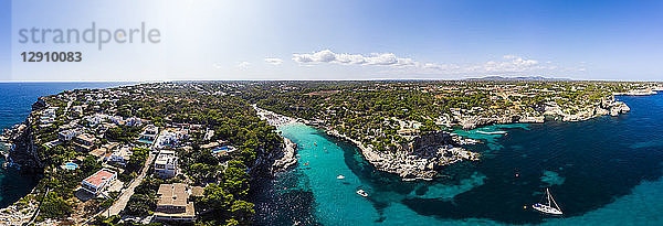 Spain  Balearic Islands  Mallorca  Aerial view of Cala Llombards