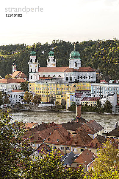 Germany  Bavaria  Passau  St. Stephen's Cathedral and Inn River