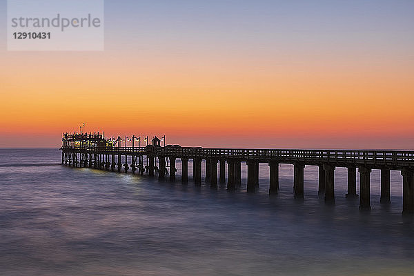 Namibia  Namibia  Swakopmund  View of jetty and atlantic ocean at sunset