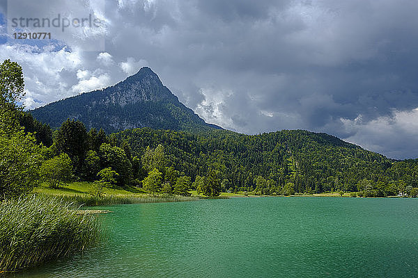 ustria  Tyrol  Vorderthiersee  View of Thiersee Lake