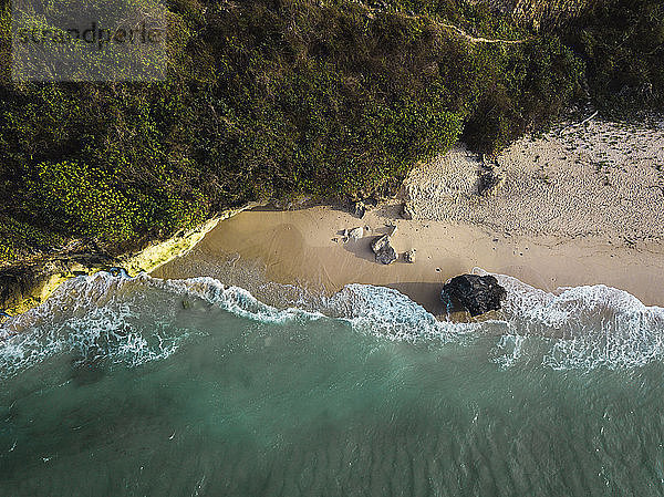 Indonesia  Bali  Aerial view of Pandawa beach