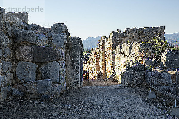 Greece  Peloponnese  Argolis  Tiryns  archaeological site  gate of the castle  Cyclopean masonry