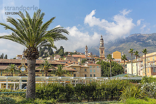 France  Cote d'Azur  Menton  old town with cathedral Saint-Michel