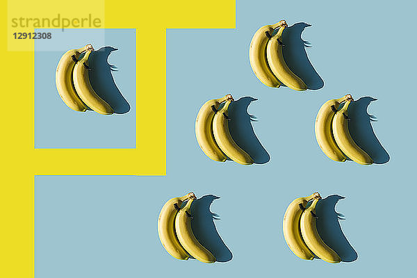 3D Rendering  bananas with fake eyelashes and a couple backwards composition