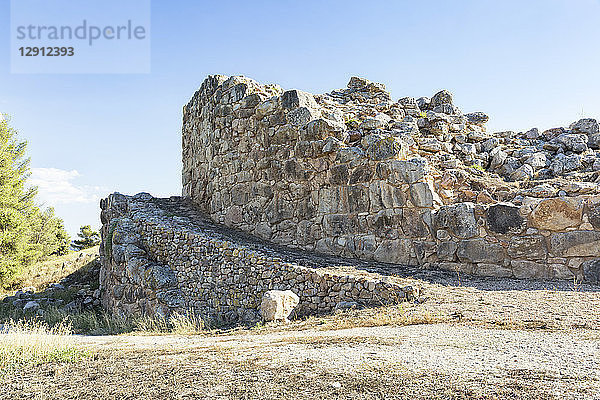 Greece  Peloponnese  Argolis  Tiryns  ancient city  ramp in front of Cyclopean masonry