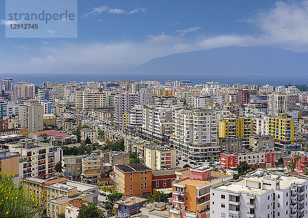 Albania  Vlora  cityscape as seen from hill Kuzum Baba