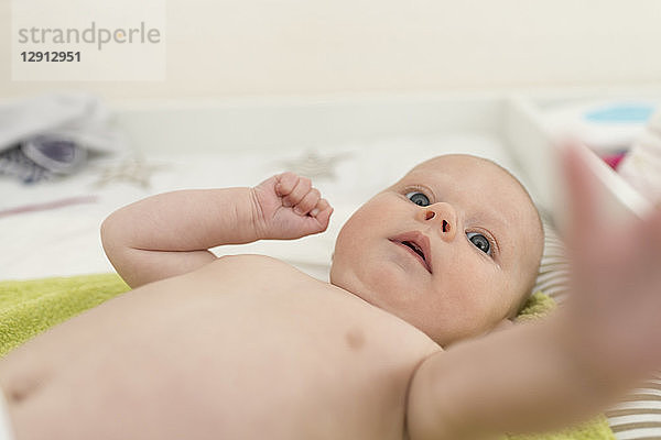 Portrait of shirtless baby girl