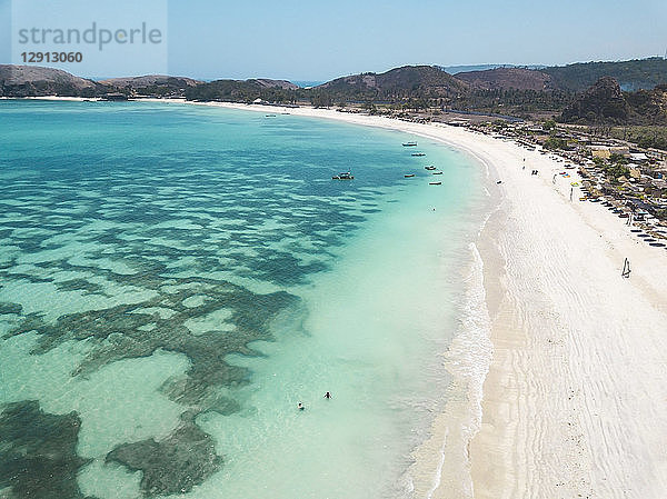 Indonesia  Lombok  Aerial view of beach