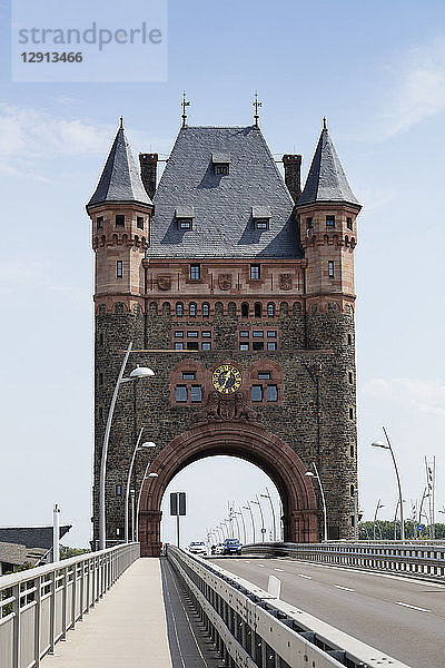 Germany  Rhineland-Palatinate  Worms  Nibelungen Bridge and Nibelungen tower