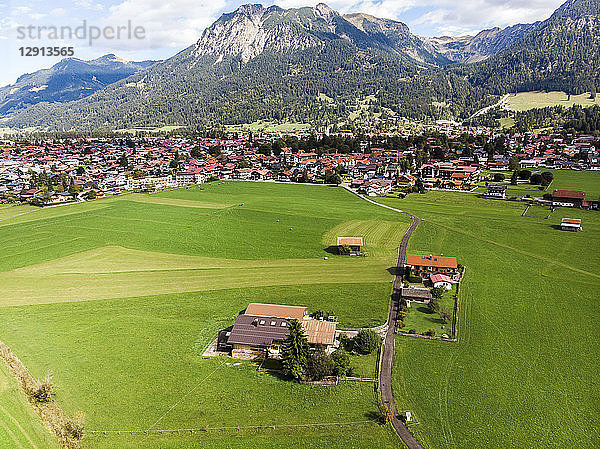 Germany  Bavaria  Swabia  Aerial view of Oberstdorf