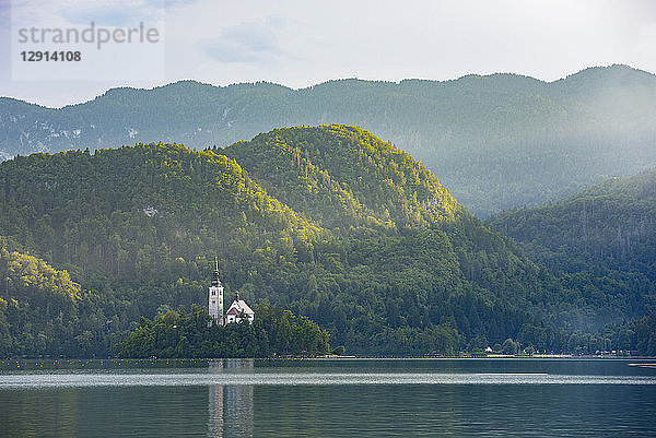 Slovenia  Bled  Bled island and Church of the Assumption of Maria